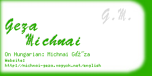 geza michnai business card